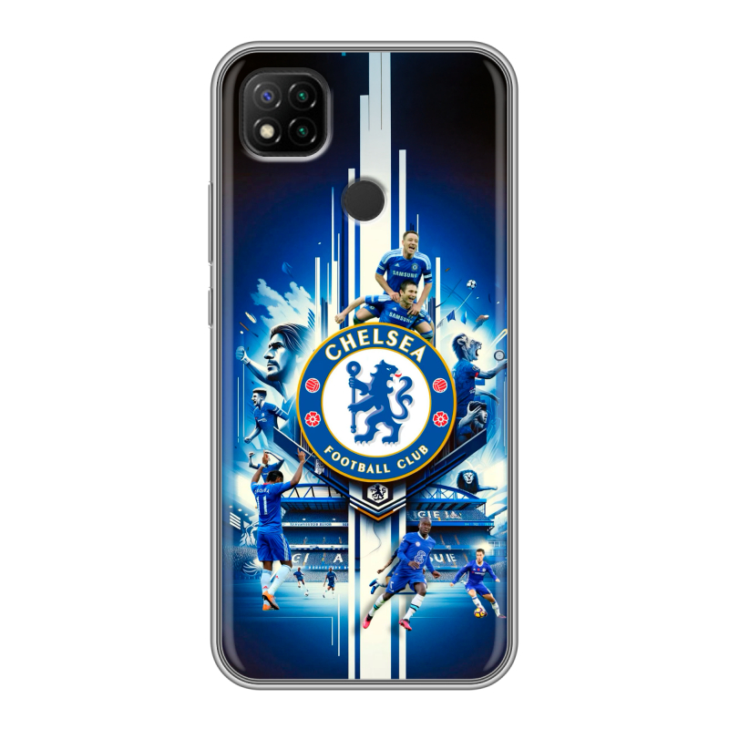 Силиконовый противоударный чехол на Xiaomi RedMi 9C с принтом Chelsea Челси Силиконовый противоударный чехол на Xiaomi RedMi 9C с принтом Chelsea Челси