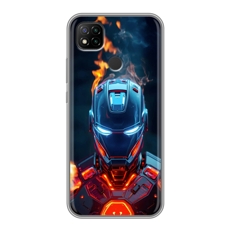 Силиконовый чехол на Xiaomi RedMi 9C с принтом IronMan Железный человек Силиконовый чехол на Xiaomi RedMi 9C с принтом IronMan Железный человек