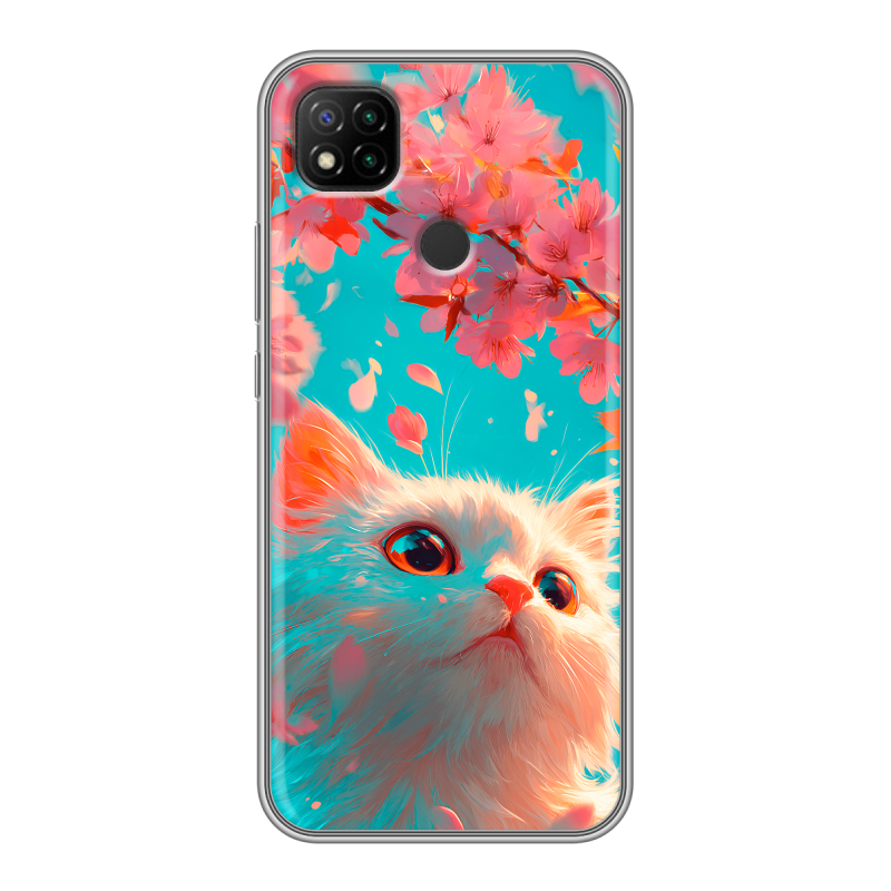 Силиконовый чехол на Xiaomi RedMi 9C с принтом Красивый кот Силиконовый чехол на Xiaomi RedMi 9C с принтом Красивый кот