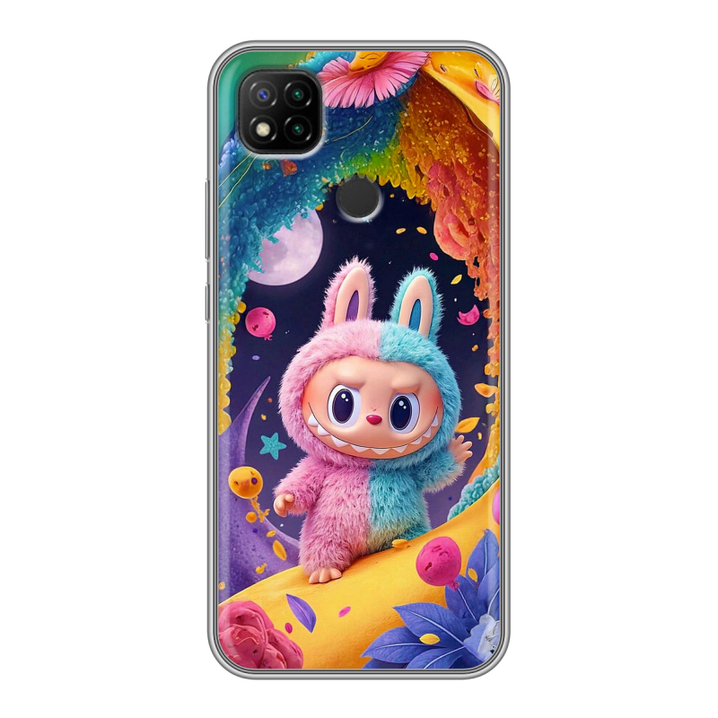 Силиконовый противоударный чехол на Xiaomi RedMi 9C с принтом Labubu Лабубу Силиконовый противоударный чехол на Xiaomi RedMi 9C с принтом Labubu Лабубу
