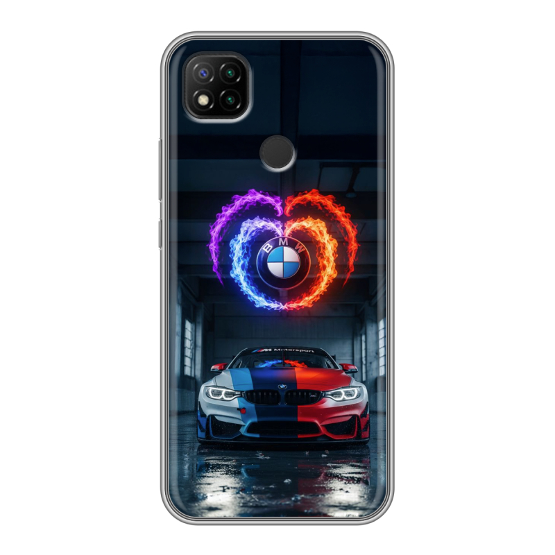 Силиконовый чехол на Xiaomi RedMi 9C с принтом BMW БМВ Силиконовый чехол на Xiaomi RedMi 9C с принтом BMW БМВ