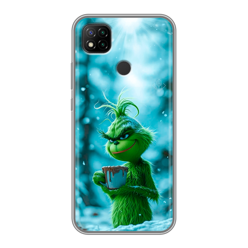 Силиконовый чехол на Xiaomi RedMi 9C с принтом Новый год гринч Силиконовый чехол на Xiaomi RedMi 9C с принтом Новый год гринч
