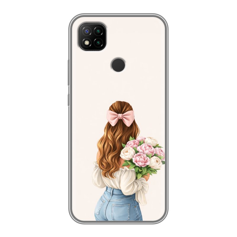 Силиконовый противоударный чехол на Xiaomi RedMi 9C с принтом женский Силиконовый противоударный чехол на Xiaomi RedMi 9C с принтом женский