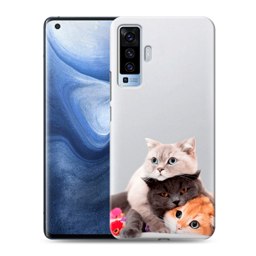 Силиконовый чехол на Vivo X50 с принтом Кошки Силиконовый чехол на Vivo X50 с принтом Кошки
