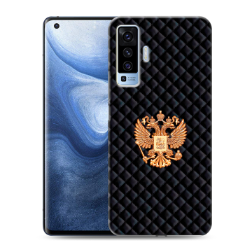 Силиконовый чехол на Vivo X50 с принтом Герб России принт
