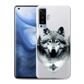 Силиконовый чехол на Vivo X50 с принтом Волк в лесу