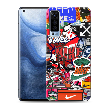 Силиконовый чехол на Vivo X50 с принтом Найк Nike яркий