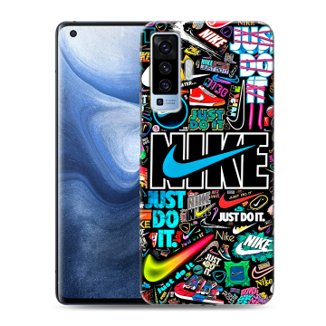 Силиконовый чехол на Vivo X50 с принтом найк nike черный