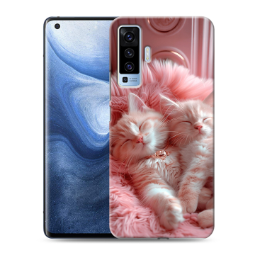 Силиконовый чехол на Vivo X50 с принтом котята котики