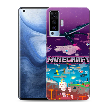 Силиконовый чехол на Vivo X50 с принтом Майнкрафт Minecraft