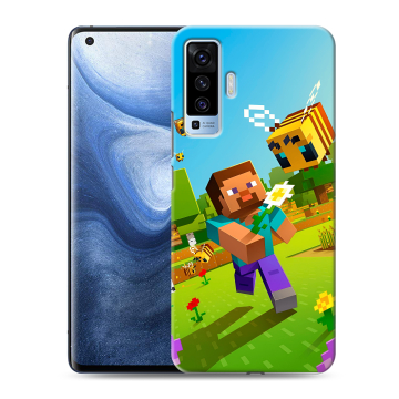 Силиконовый чехол на Vivo X50 с принтом Майнкрафт Minecraft
