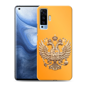Силиконовый чехол на Vivo X50 с принтом Герб Флаг России Силиконовый чехол на Vivo X50 с принтом Герб Флаг России