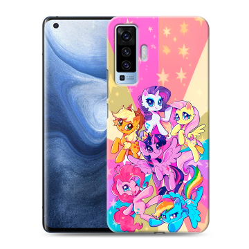 Силиконовый чехол на Vivo X50 с принтом My little pony Дружба чудо