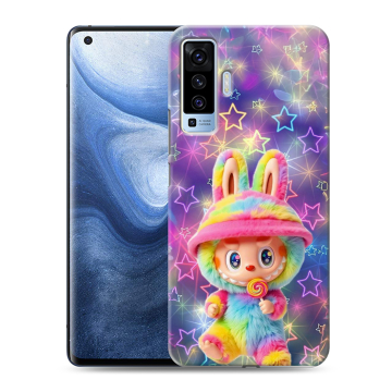 Силиконовый чехол на Vivo X50 с принтом Labubu Лабубу