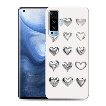 Силиконовый чехол на Vivo X50 с принтом Y2K сердечки