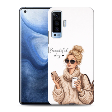 Силиконовый чехол на Vivo X50 с принтом женский