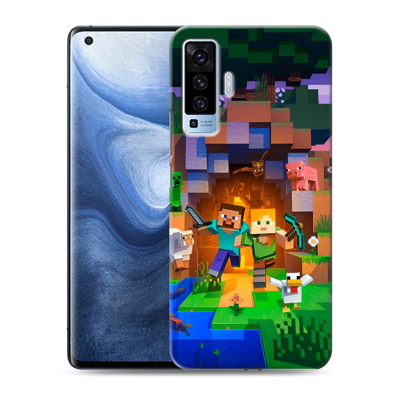 Пластиковый чехол на Vivo X50 с принтом Майнкрафт Minecraft Пластиковый чехол на Vivo X50 с принтом Майнкрафт Minecraft