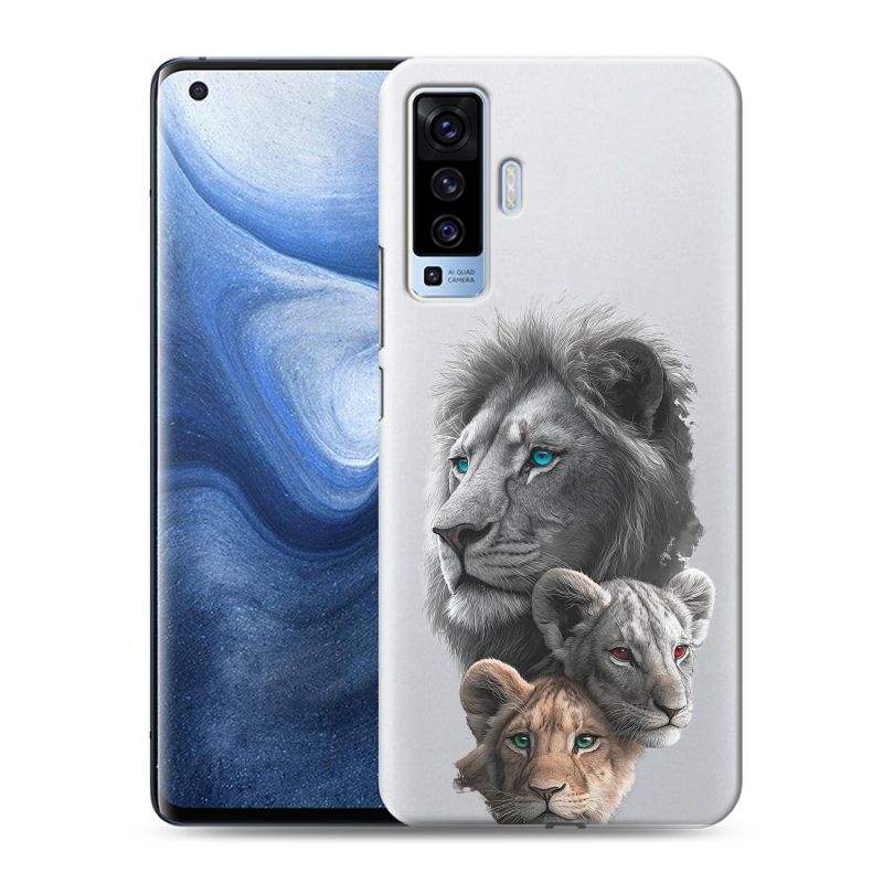 Силиконовый чехол на Vivo X50 с принтом Львы Силиконовый чехол на Vivo X50 с принтом Львы