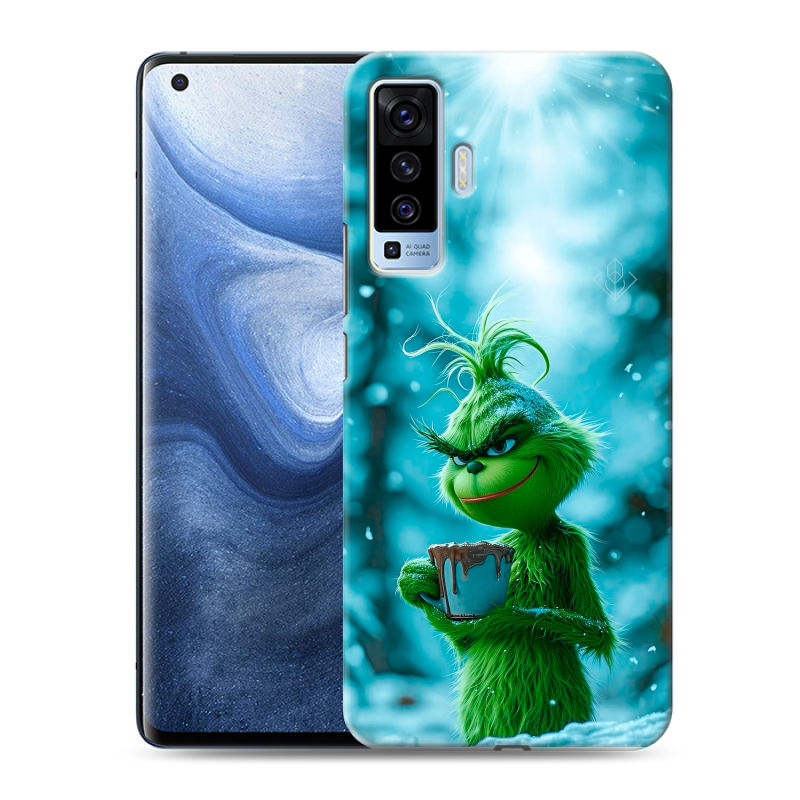 Пластиковый чехол на Vivo X50 с принтом Новый год гринч Пластиковый чехол на Vivo X50 с принтом Новый год гринч