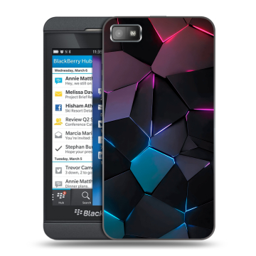 Пластиковый чехол на BlackBerry Z10 с принтом Геометрия неона