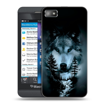 Пластиковый чехол на BlackBerry Z10 с принтом Лесной волк Пластиковый чехол на BlackBerry Z10 с принтом Лесной волк