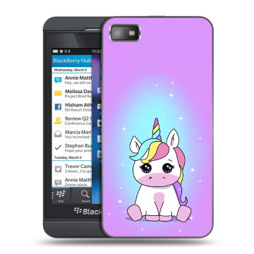 Пластиковый чехол на BlackBerry Z10 с принтом Единорог Пластиковый чехол на BlackBerry Z10 с принтом Единорог