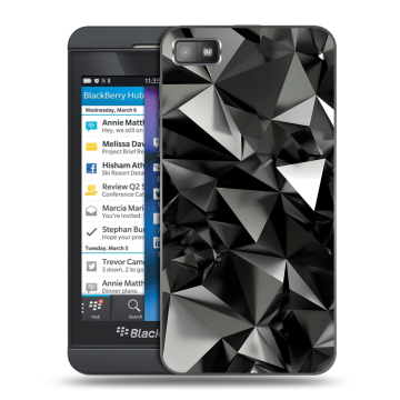 Пластиковый чехол на BlackBerry Z10 с принтом Черные кристаллы Пластиковый чехол на BlackBerry Z10 с принтом Черные кристаллы