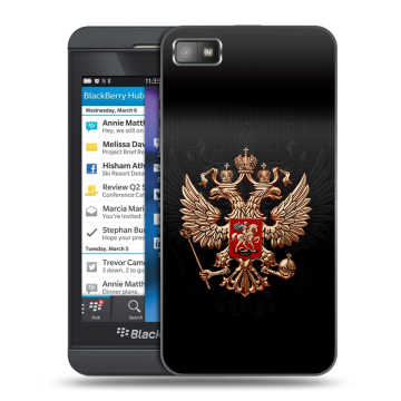 Пластиковый чехол на BlackBerry Z10 с принтом Герб России Пластиковый чехол на BlackBerry Z10 с принтом Герб России