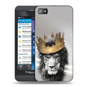 Пластиковый чехол на BlackBerry Z10 с принтом Лев с короной Пластиковый чехол на BlackBerry Z10 с принтом Лев с короной