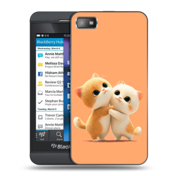 Пластиковый чехол на BlackBerry Z10 с принтом Милые котики Пластиковый чехол на BlackBerry Z10 с принтом Милые котики
