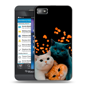 Пластиковый чехол на BlackBerry Z10 с принтом Кошки Пластиковый чехол на BlackBerry Z10 с принтом Кошки