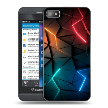 Пластиковый чехол на BlackBerry Z10 с принтом Абстракция неон