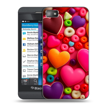 Пластиковый чехол на BlackBerry Z10 с принтом Сердечки Пластиковый чехол на BlackBerry Z10 с принтом Сердечки