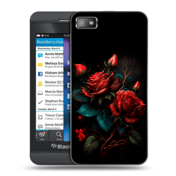 Пластиковый чехол на BlackBerry Z10 с принтом Розы красные Пластиковый чехол на BlackBerry Z10 с принтом Розы красные
