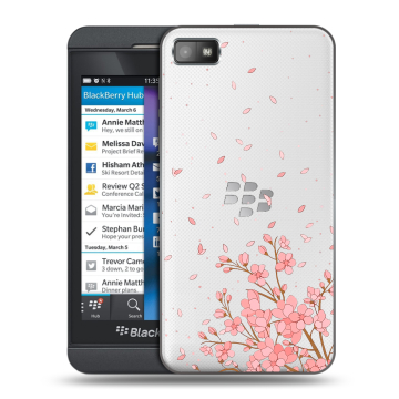 Пластиковый чехол на BlackBerry Z10 с принтом Ветка сакуры Пластиковый чехол на BlackBerry Z10 с принтом Ветка сакуры