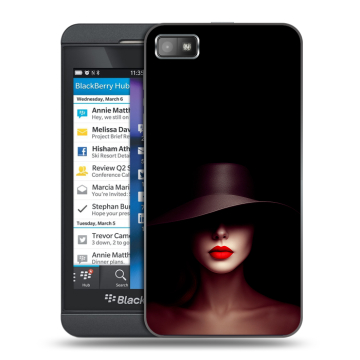 Пластиковый чехол на BlackBerry Z10 с принтом Девушка в шляпе Пластиковый чехол на BlackBerry Z10 с принтом Девушка в шляпе