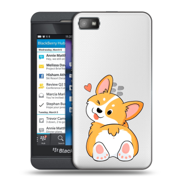 Пластиковый чехол на BlackBerry Z10 с принтом Корги Пластиковый чехол на BlackBerry Z10 с принтом Корги