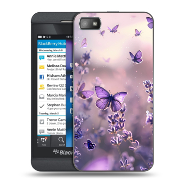 Пластиковый чехол на BlackBerry Z10 с принтом бабочки и лаванда Пластиковый чехол на BlackBerry Z10 с принтом бабочки и лаванда