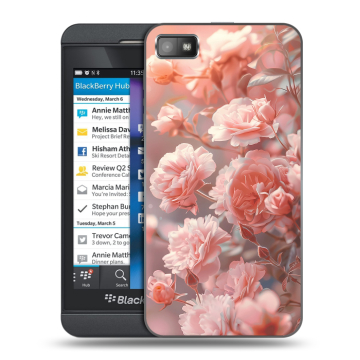Пластиковый чехол на BlackBerry Z10 с принтом Розовые розы Пластиковый чехол на BlackBerry Z10 с принтом Розовые розы