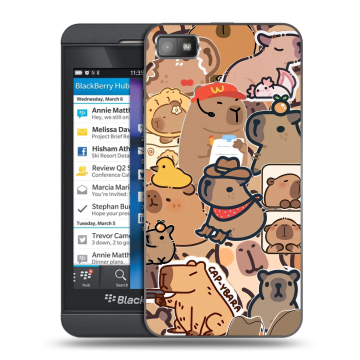Пластиковый чехол на BlackBerry Z10 с принтом капибара Пластиковый чехол на BlackBerry Z10 с принтом капибара