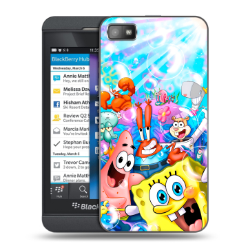 Пластиковый чехол на BlackBerry Z10 с принтом спанчбоб спанч боб Пластиковый чехол на BlackBerry Z10 с принтом спанчбоб спанч боб