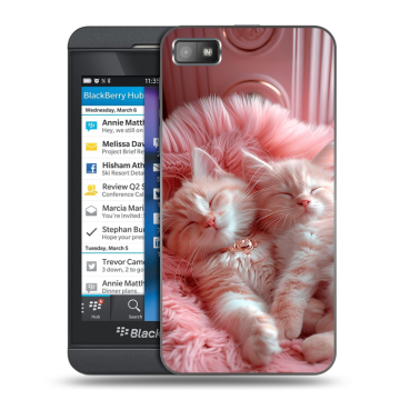 Пластиковый чехол на BlackBerry Z10 с принтом котята котики