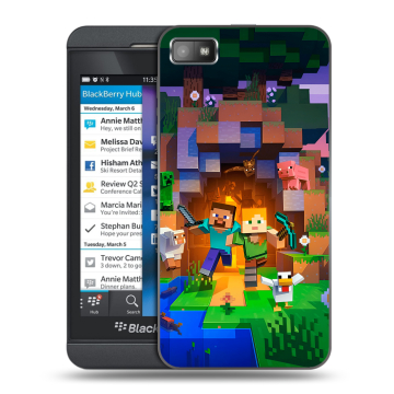 Пластиковый чехол на BlackBerry Z10 с принтом Майнкрафт Minecraft