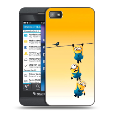 Пластиковый чехол на BlackBerry Z10 с принтом Миньоны Пластиковый чехол на BlackBerry Z10 с принтом Миньоны