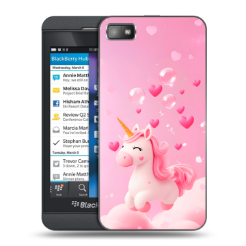 Пластиковый чехол на BlackBerry Z10 с принтом Единорог Пластиковый чехол на BlackBerry Z10 с принтом Единорог