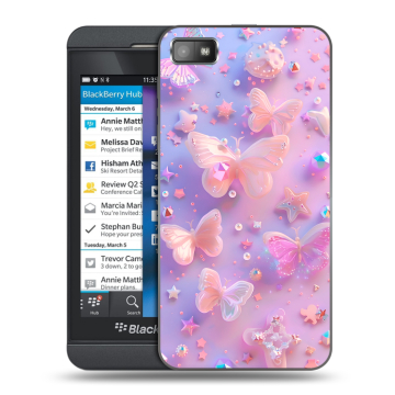 Пластиковый чехол на BlackBerry Z10 с принтом Бабочки Пластиковый чехол на BlackBerry Z10 с принтом Бабочки