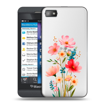 Пластиковый чехол на BlackBerry Z10 с принтом Цветы