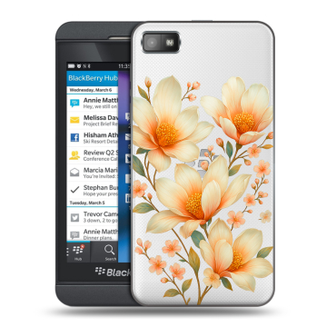 Пластиковый чехол на BlackBerry Z10 с принтом Цветы