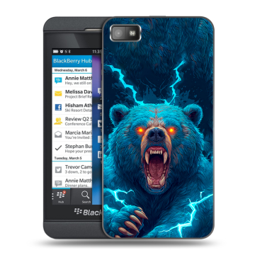 Пластиковый чехол на BlackBerry Z10 с принтом Медведь