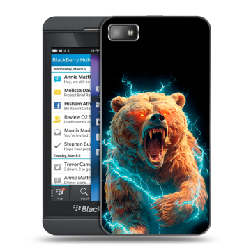 Пластиковый чехол на BlackBerry Z10 с принтом Медведь